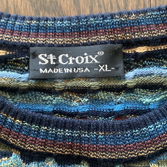 Vintage St. Croix Abstract Pattern Sweater Long Sleeve Shirt, 1990’s - Picture 2 of 6